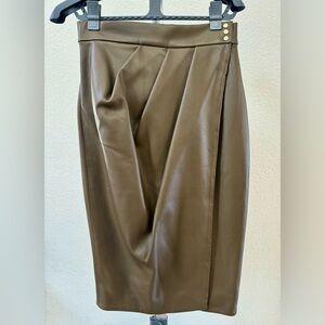 House Of Cb Vegan Khaki Wrap Skirt
